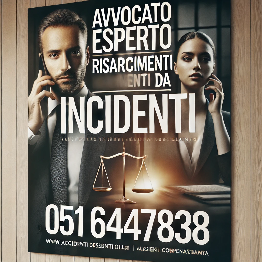 crea altra immagine con la scritt avvocato esperto risarcimenti e il telefono 051 6447838